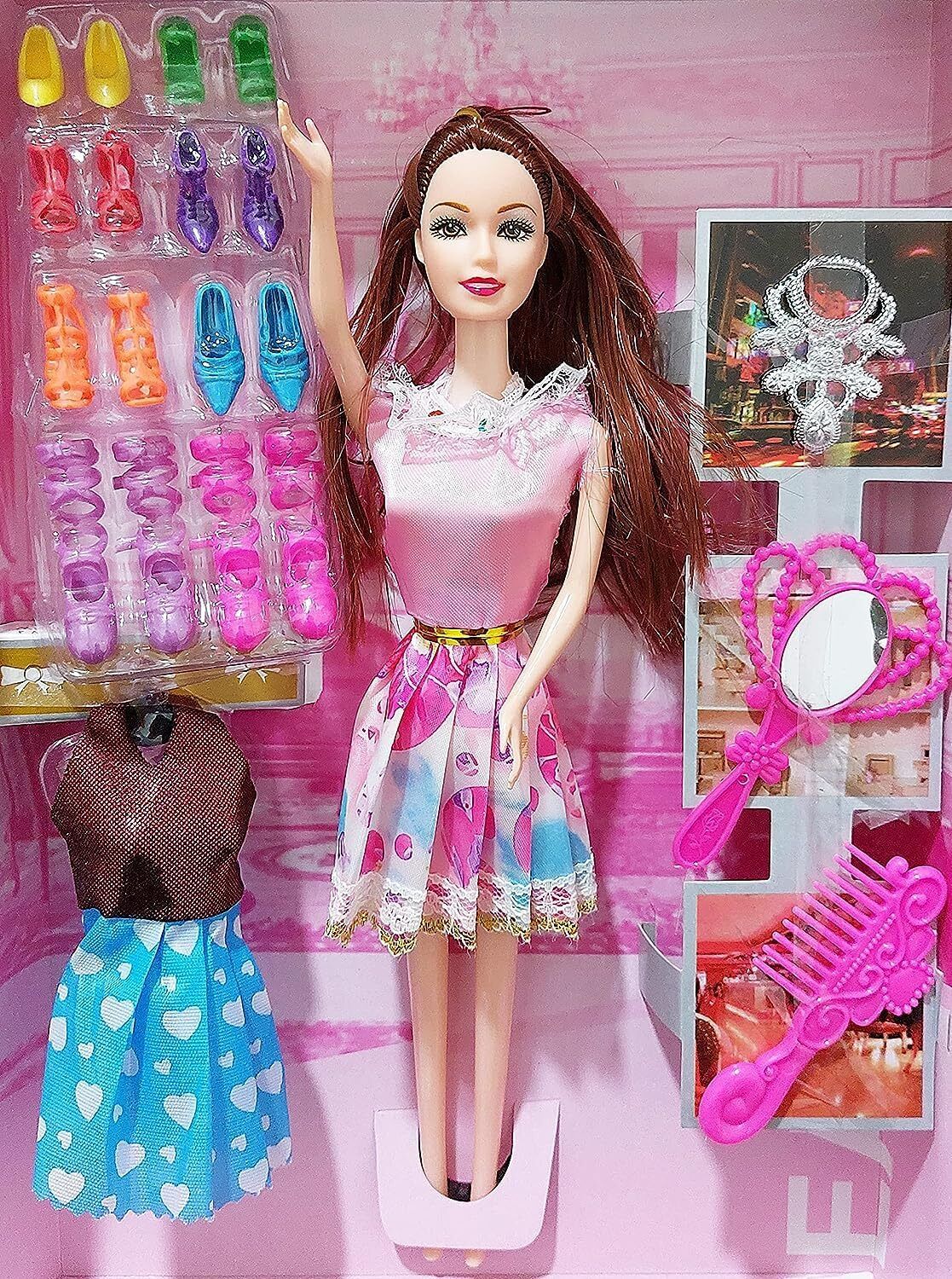 kidscorner New Doll with Dress & Accessories | Soft Plastic Baby Doll Toy-picture-37