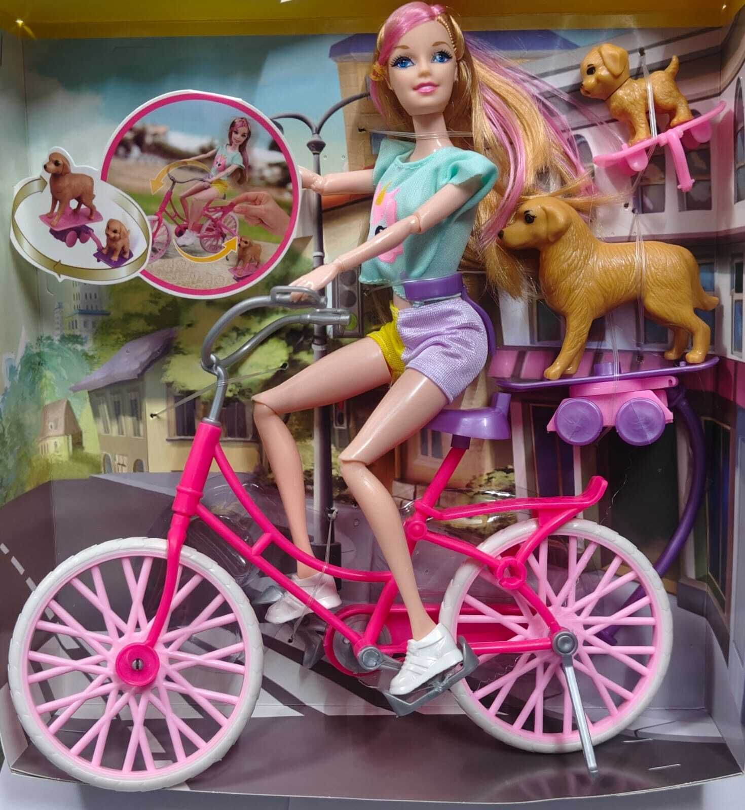 Bestie Doll with Bicycle & Puppy Pet – Stylish Outdoor Playset (3+ Years)