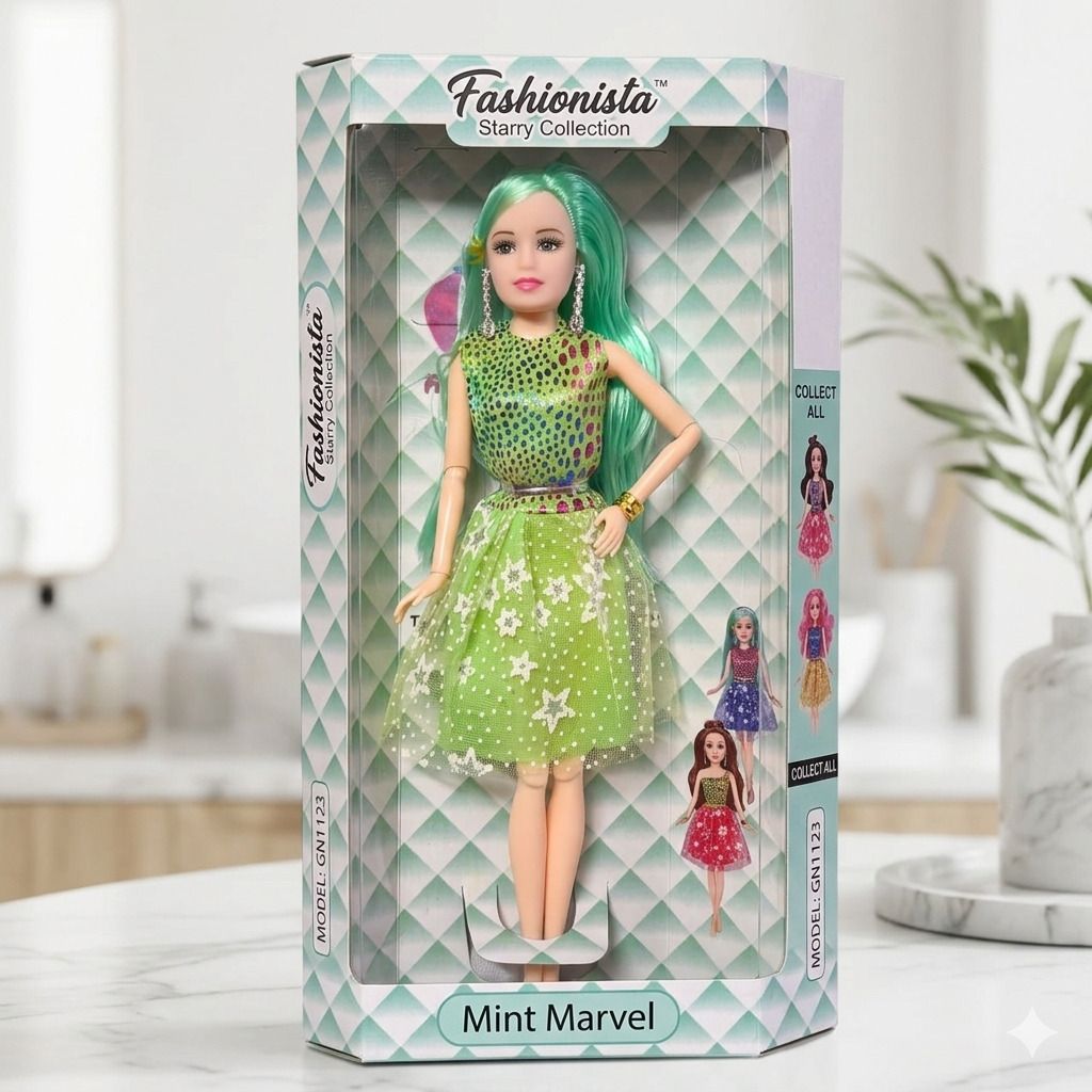 Fashion Doll for Girls (28 cm) multicolor Dress Doll with Long Hair-image-16