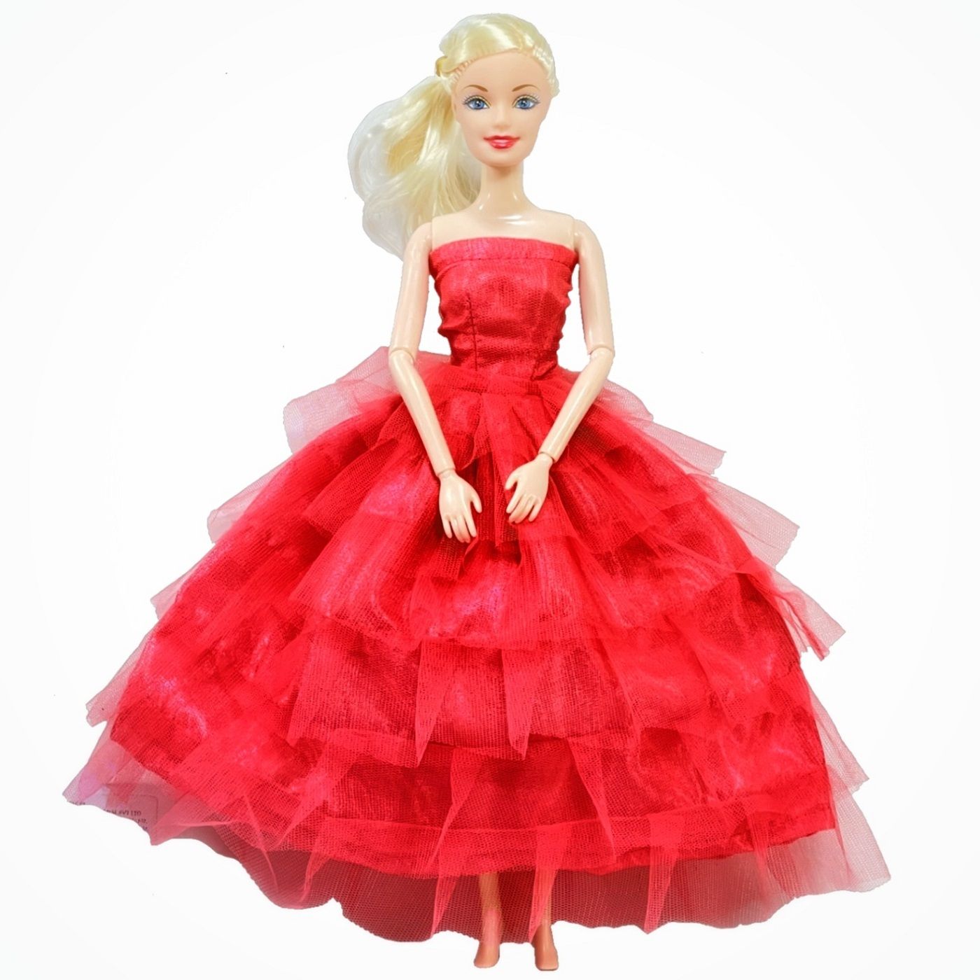 Doll Set for Girls, Full Foldable Fashion Doll with Red Frill Frock