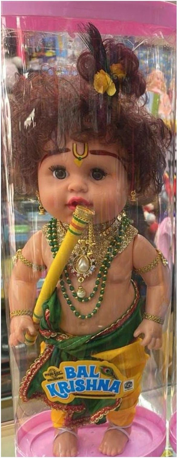 Bal Krishna Doll Big Size with Accessories Baby Krishna Toy Gift Decor-image-26