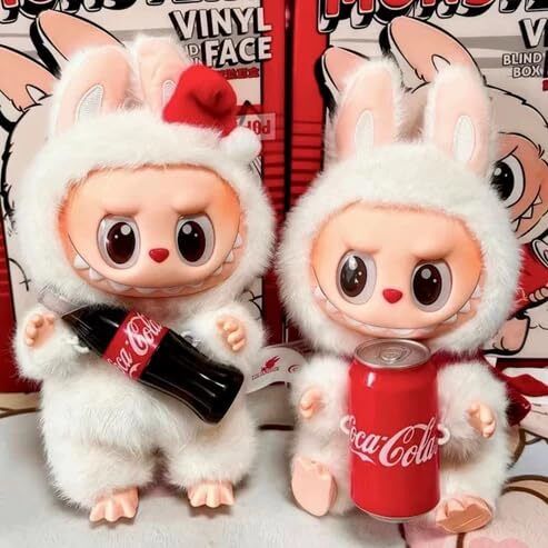 Labubu coca cola doll mischievous smile