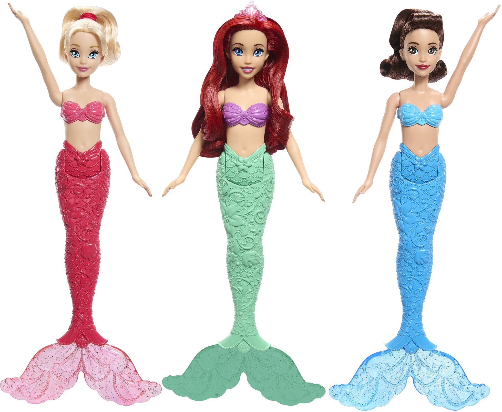 Princess Ariel & Sisters Mermaid Fashion Doll 3-Pack with Glitter Fins
