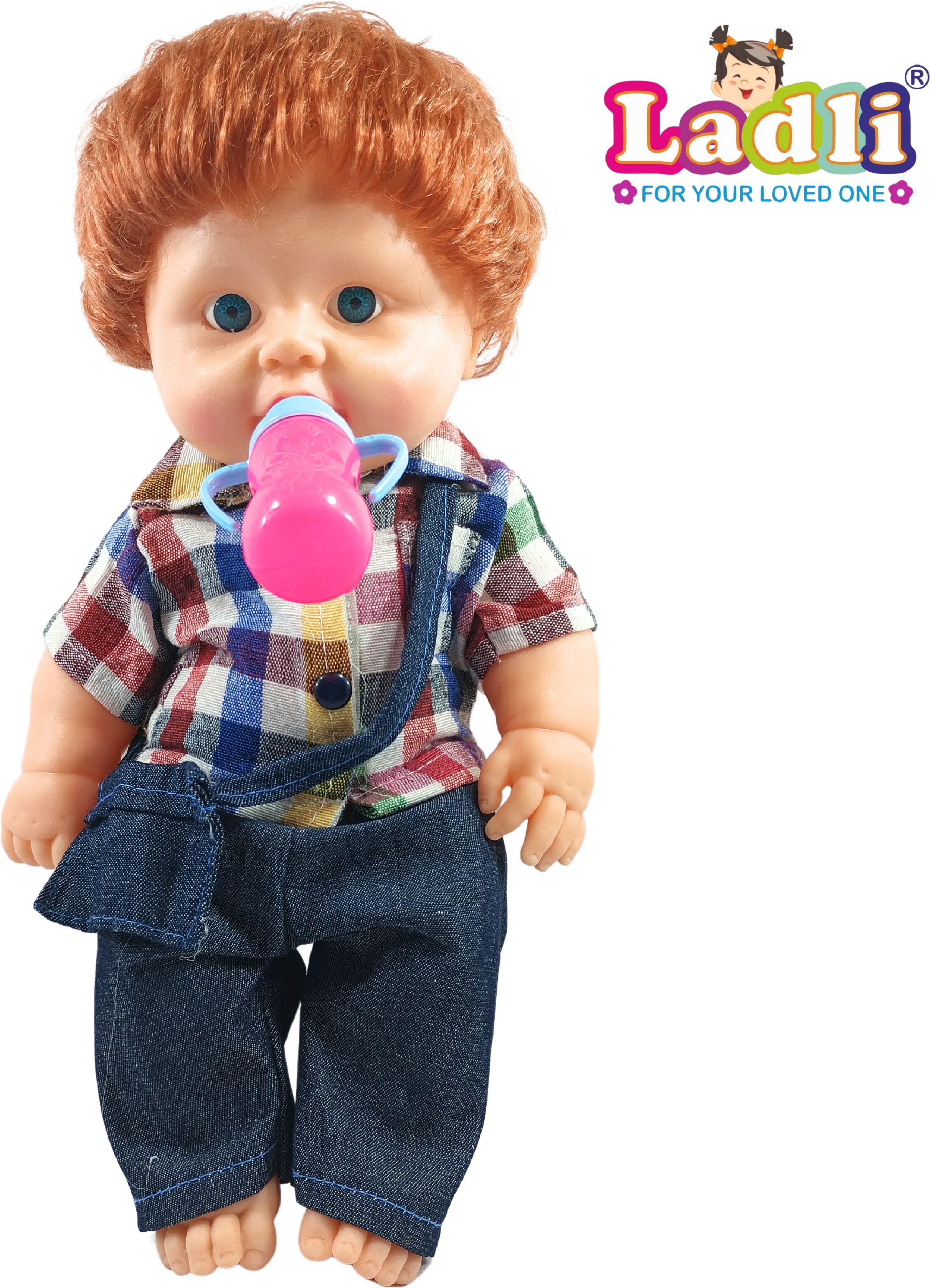 Little Golu Teddy Boy Toy in Printed Dress Doll for Kids Moveable Hands Legs_I-image-26