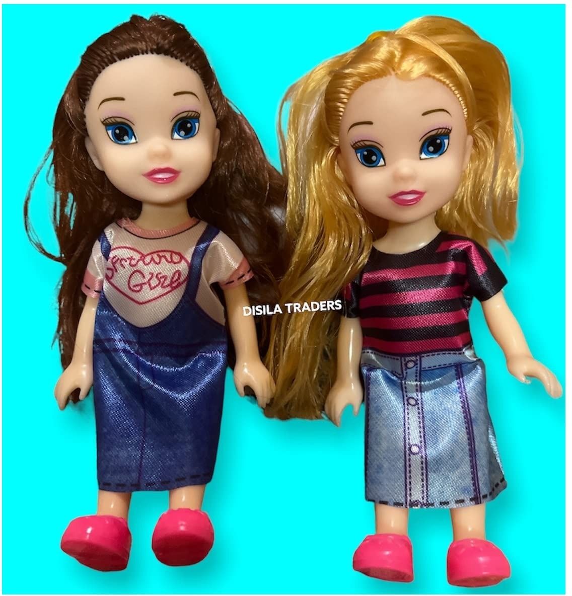 Pretty Small Dolls Set- Pack of 2 for Girls, Princess (Random Colors and Design)-image-36