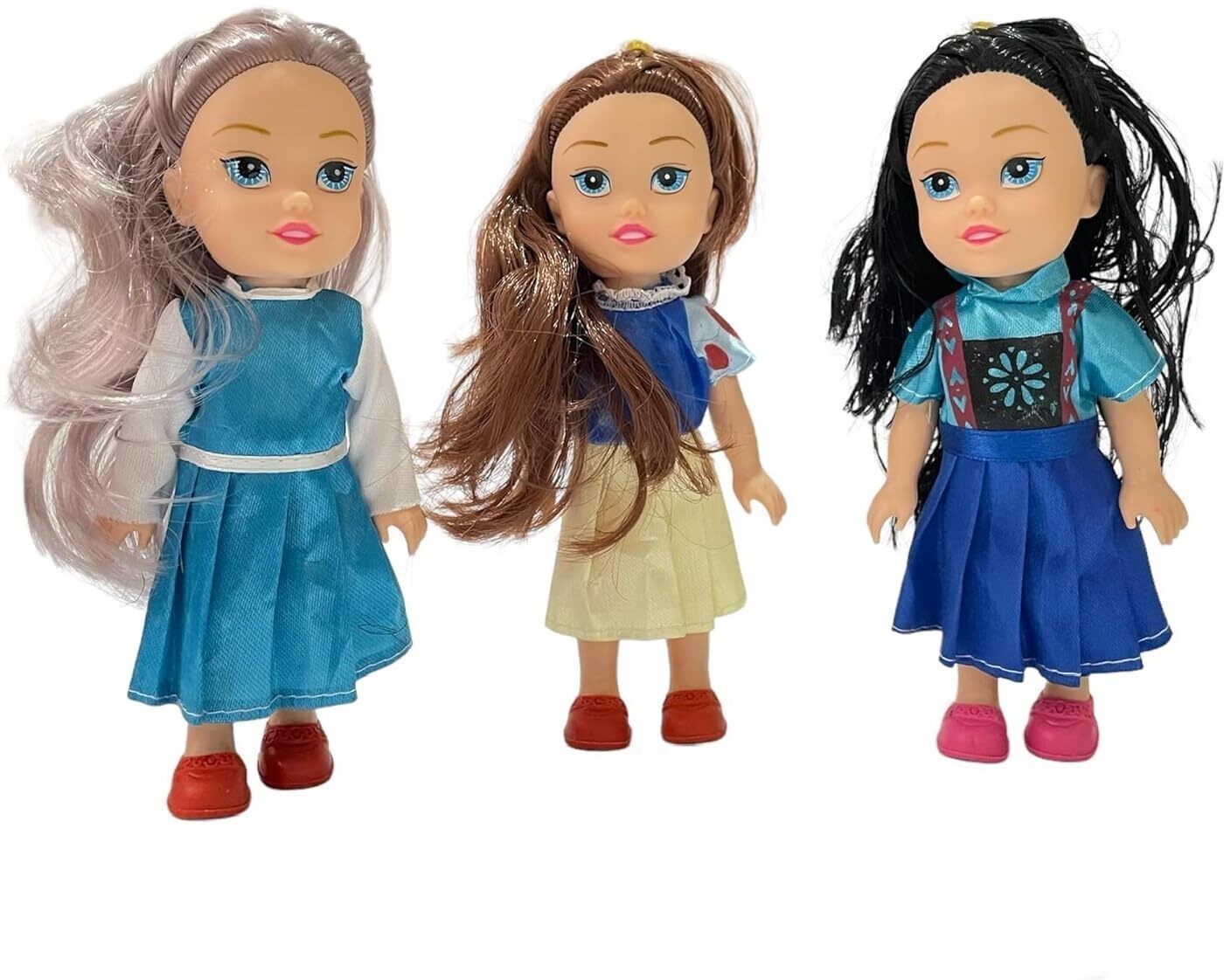 khyali Realistic Three Sister Dolls with Fancy Dress & Movable Body Parts for Kids|125-picture-27