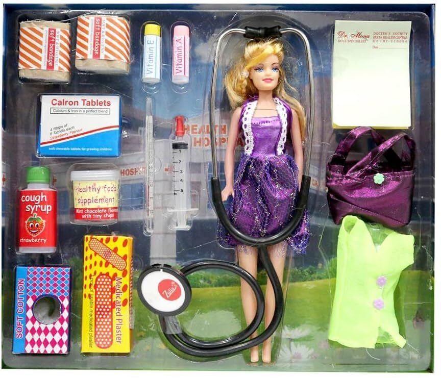kidscorner Doctor Play Set with Doll, Medical Accessories, Stethoscope-picture-45