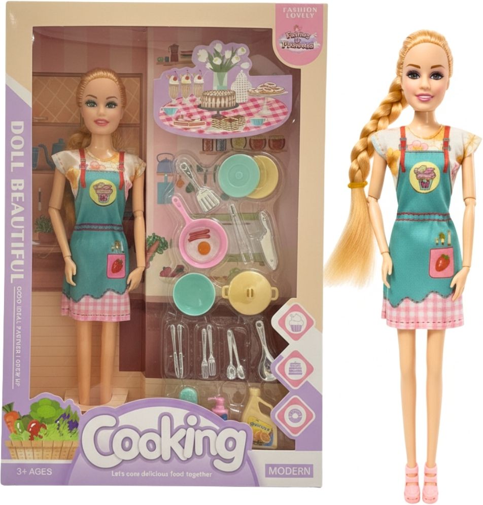 Cooking Doll Playset | Kitchen Set with Accessories | Kids Role Play Gift-image-44
