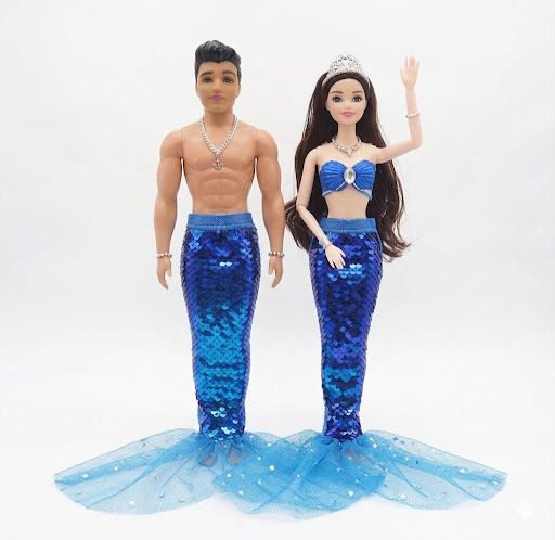 khushboo Couple Mermaid Doll Set - Beautiful Mermaid & Merman Fashion Dolls 1psc-picture-21