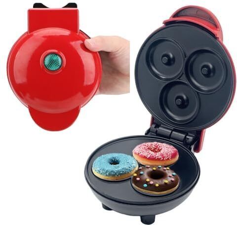 Mini Donut Maker Machine for Kid-Friendly Breakfast, Snacks, Desserts Donut Maker