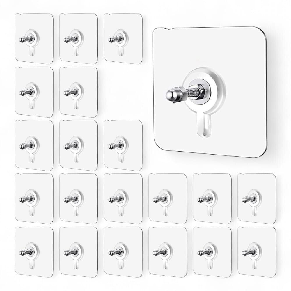 Wall Screw Adhesive Non-Trace No Drilling Home Installation Hook 20 Door Hanger-image-30