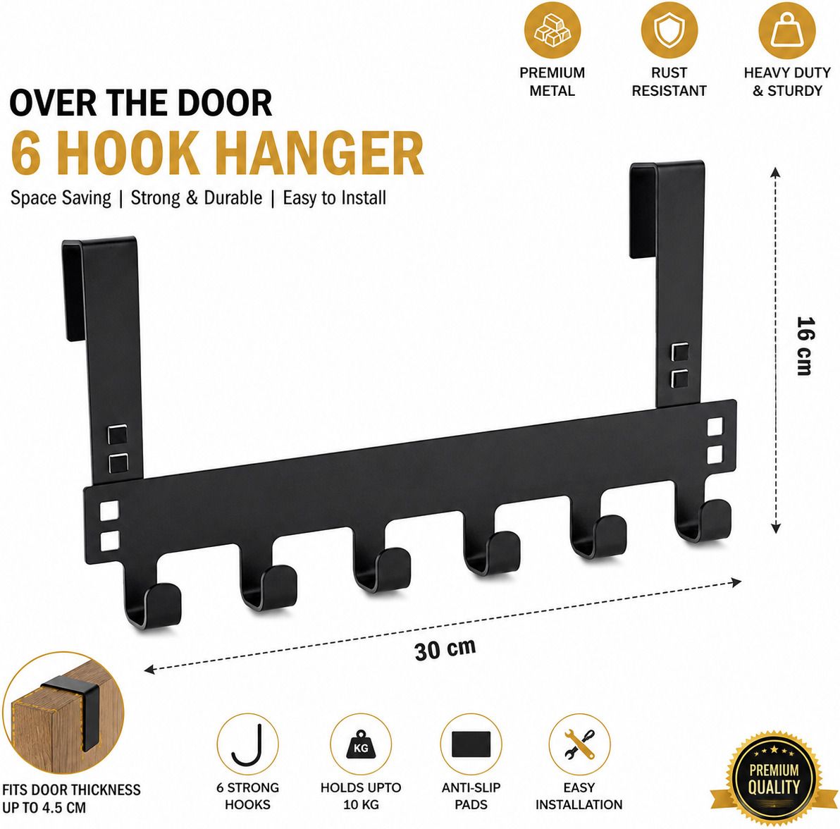execlave Rust Resistant Hook Door Hanger-picture-23