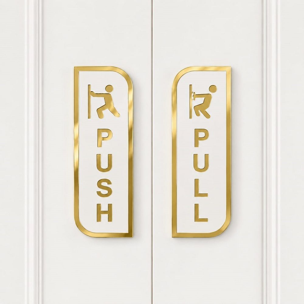 monssa Premium Gold & White "Push" and "Pull" Office Indicators Door Hanger-picture-13