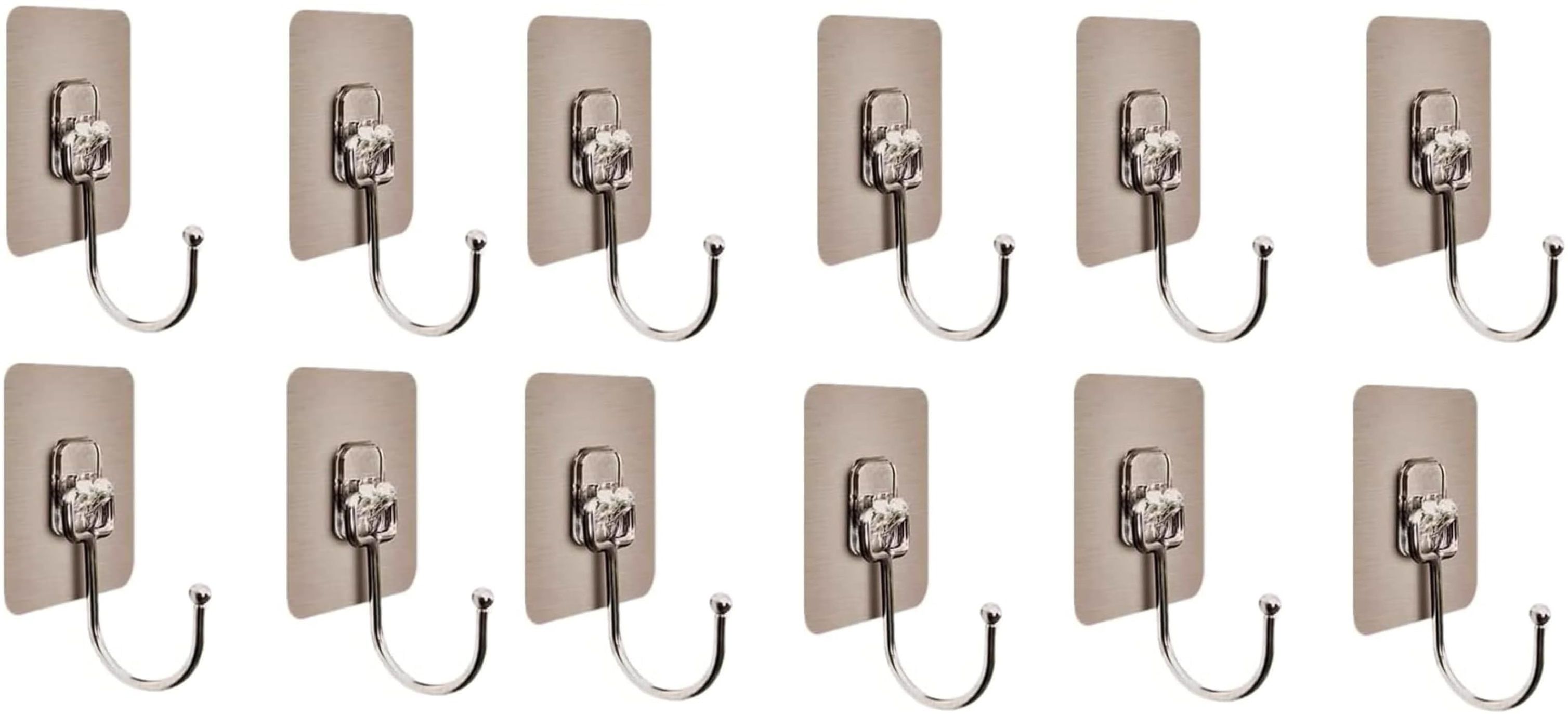 sokmak 12PC SelfAdhesive Wall Mounted Super Heavy Magic Sticky Golden Kadi Sticker Hook Door Hanger-picture-22