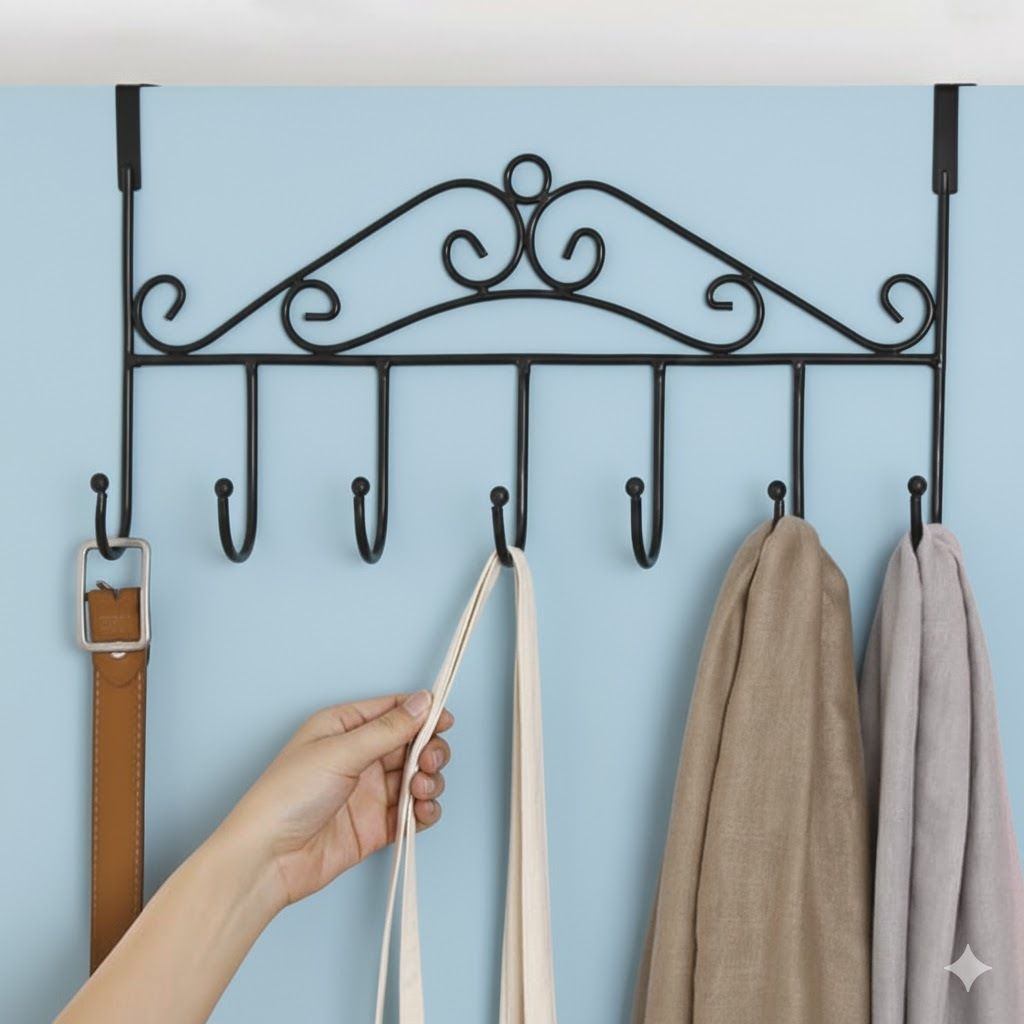 PICE Over The Door Hook Hanger Black Door Hanger Clothing Door Hanger-image-46