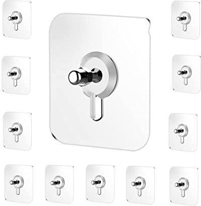 Plastic, Metal Non-Trace Stick Strong Adhesive Screw Wall Nail Hook Transparent Door Hanger-image-31
