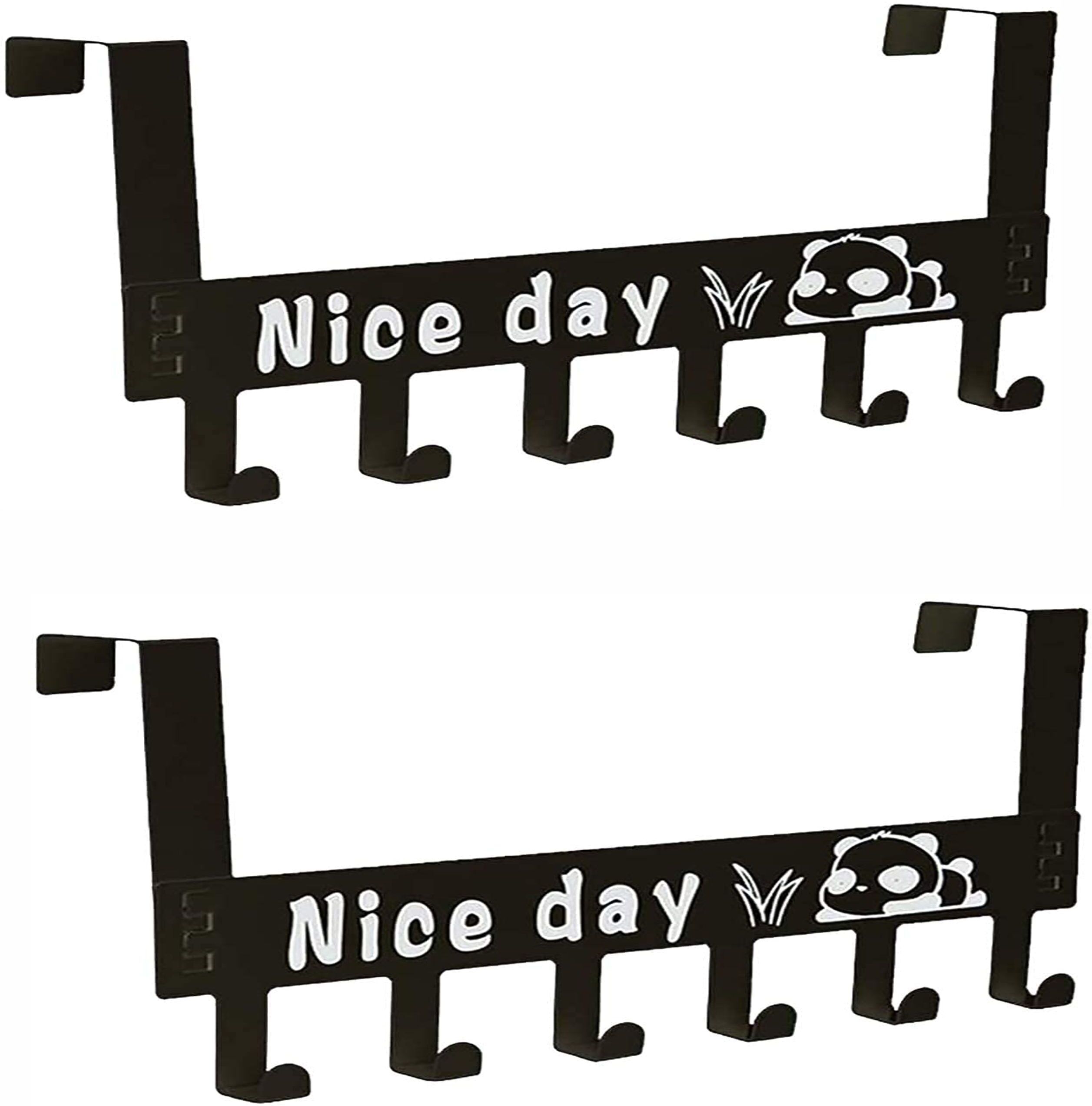 1st choice Drilling free Door Mount Cloth Hanger, Over door hook) Black Towel Holder-image-23