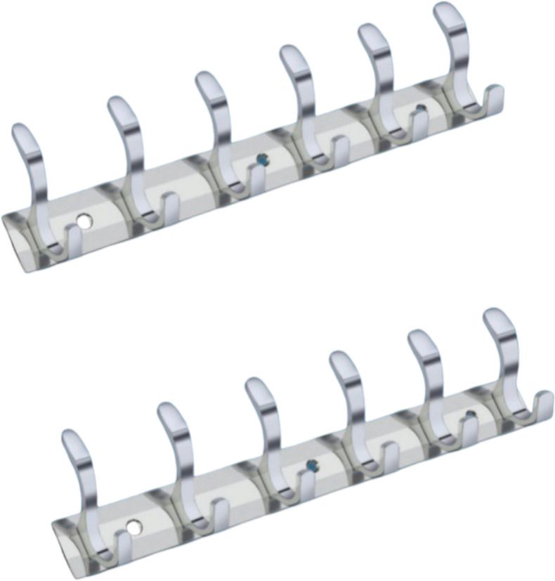 kyorsi Duck Hanger Stainless Steel 6 Pin Cloth Hanger for Bathroom, Kitchen (Pack of 2) Door Hanger-picture-44
