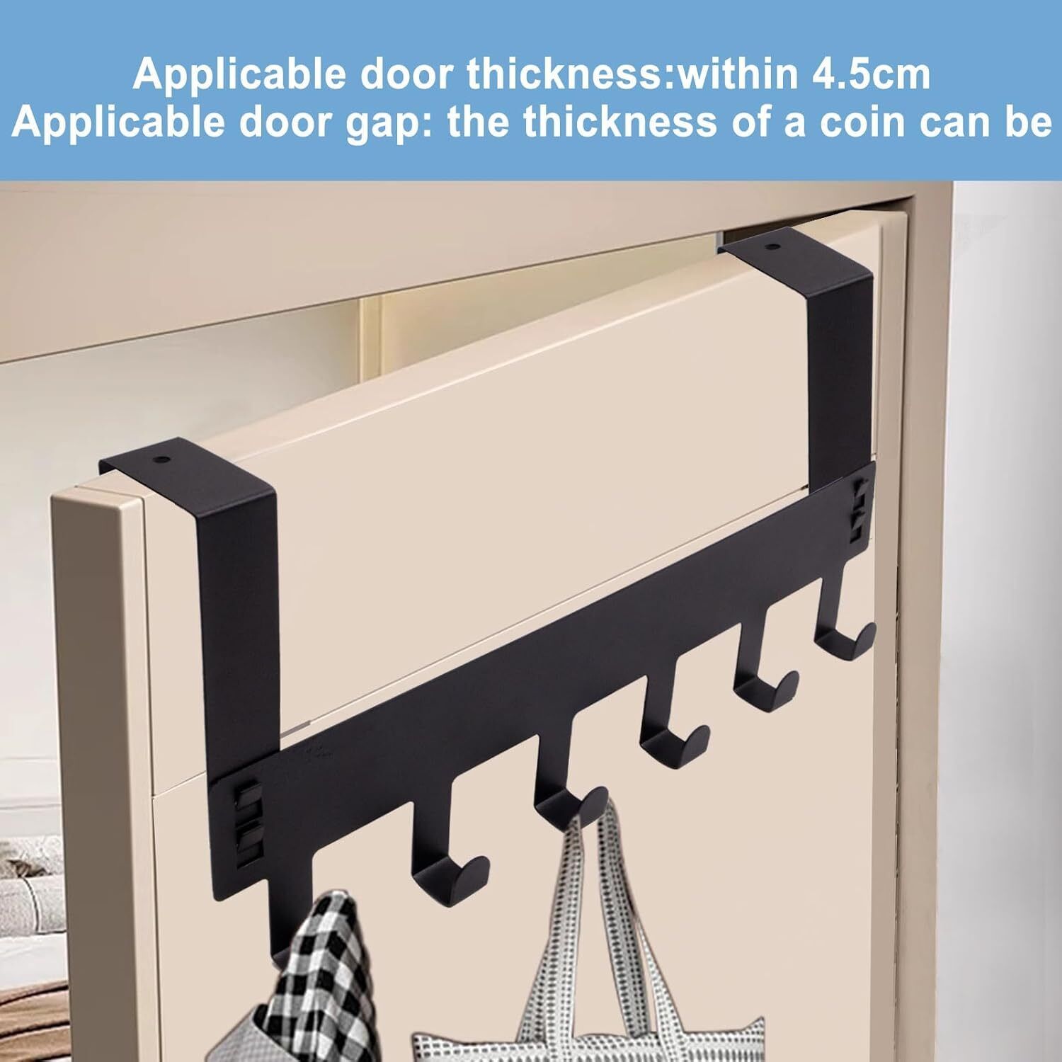 jialto Heavy Duty Over Door Hanger for Cloths, Drill Free Door Handing Hooks Door Hanger-picture-14