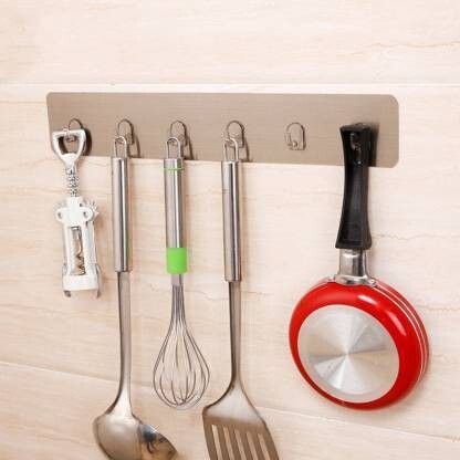 qxore Self Adhesive 6in 1 Hook Sticker Strip for Wall Hanging Multi-Purpose Item Door Hanger-picture-12