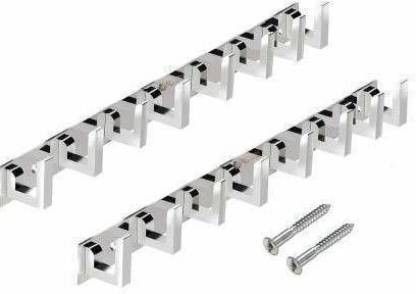 bizaar Stainless Steel 8 Pin L Cloth Hooks Hanger Hanging Key,Clothes,Towel (Pack Of 2) Door Hanger-picture-22