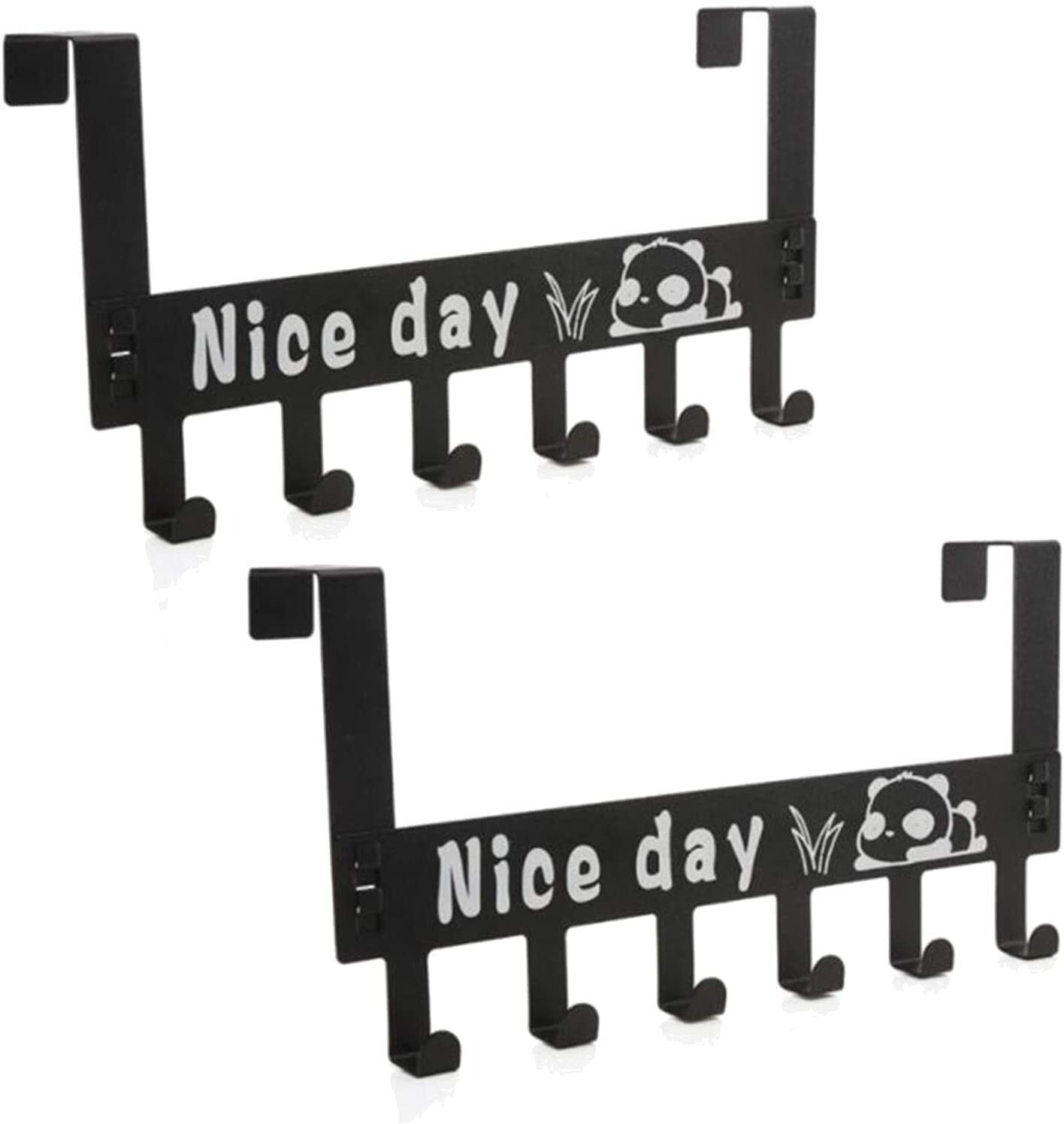 Over Door Hook Hanger Cartoon Rack Heavy-Duty Hook Organizer with“Nice Day” Hook Door Hanger-image-26