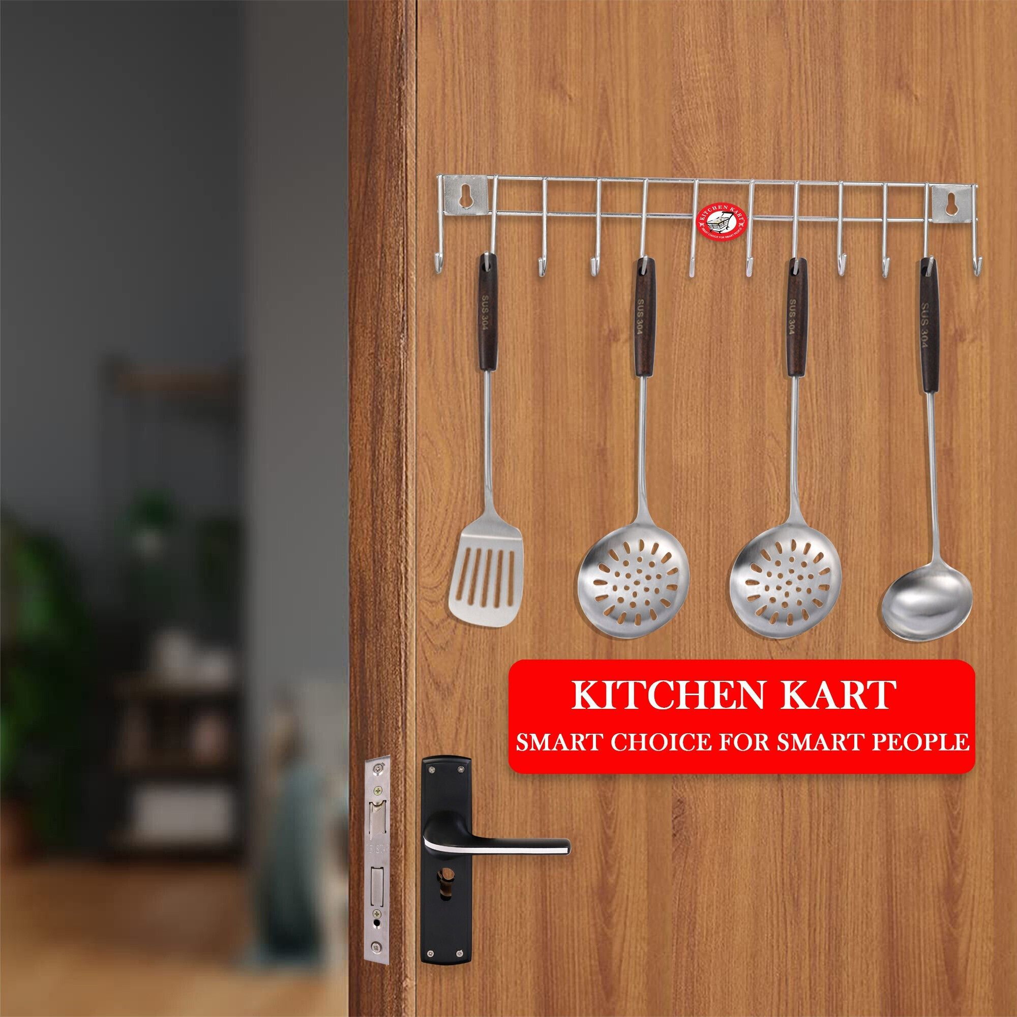 kitchen kart WallHanger DoorHanger Premium Kitchen Rack PACK OF 2 Stainless Steel Door Hanger-picture-17