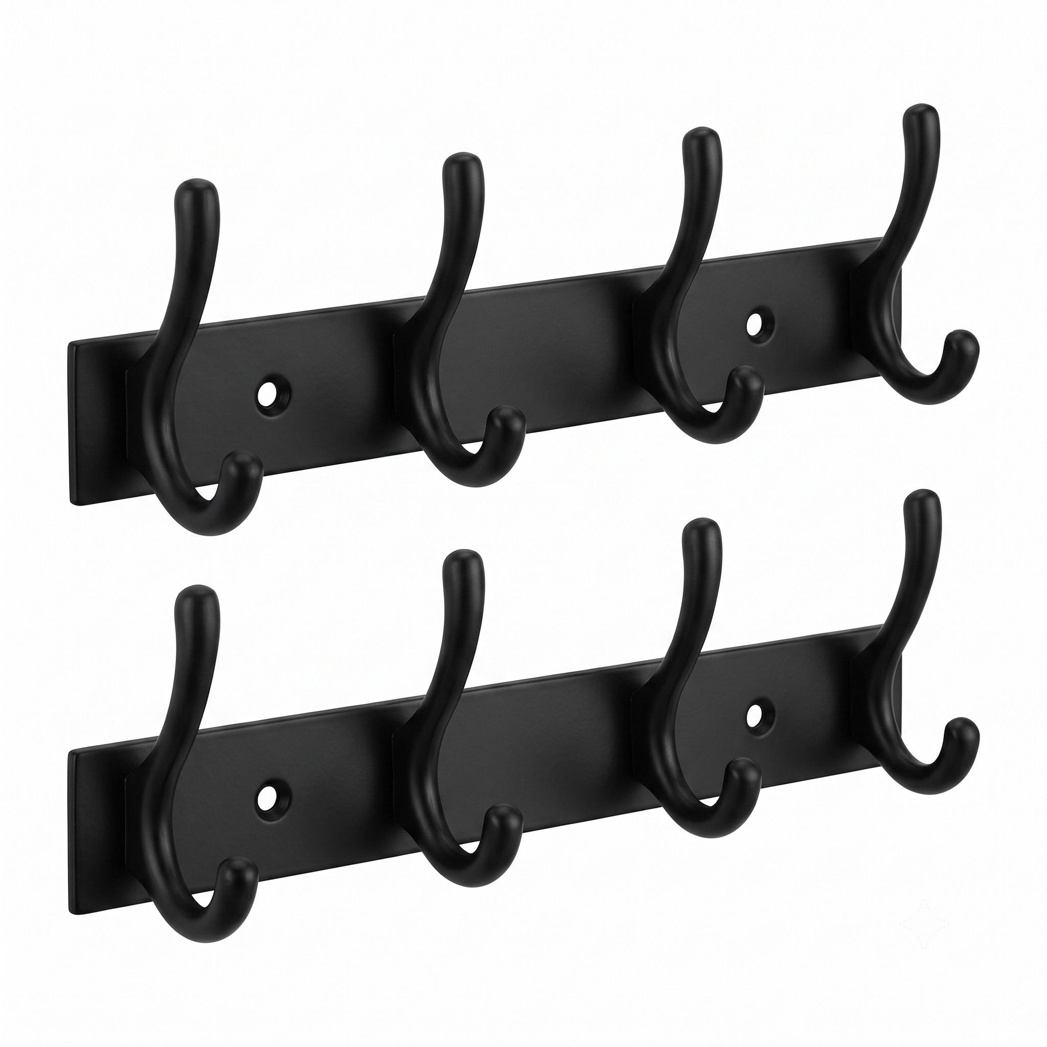 Wall Mounted Aluminium 4 Double Hooks for Hanging Cloth/Towel Hangers/Rail Door Hanger-image-7