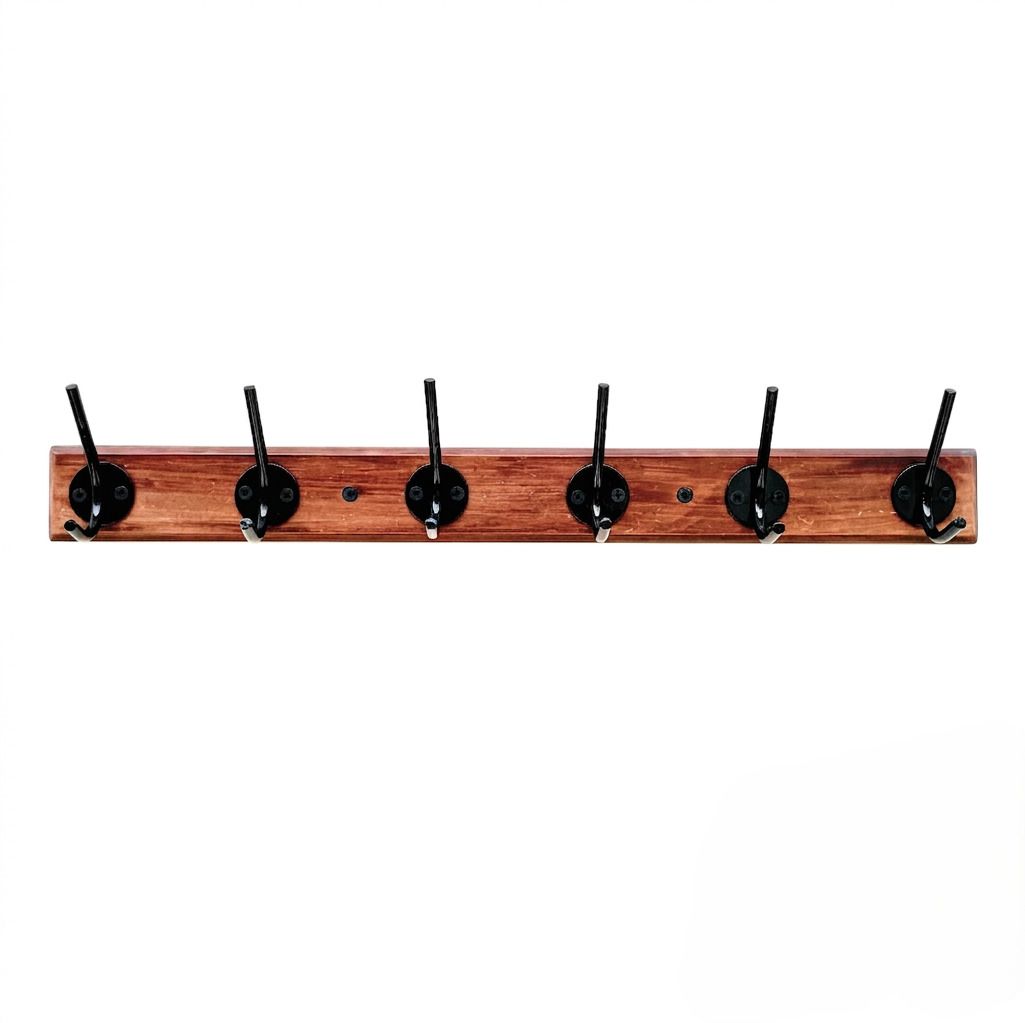 6 Hooks Wall Hanger | Heavy Duty Iron Coat key & Bag Holder | Brown & Black | Door Hanger-image-6