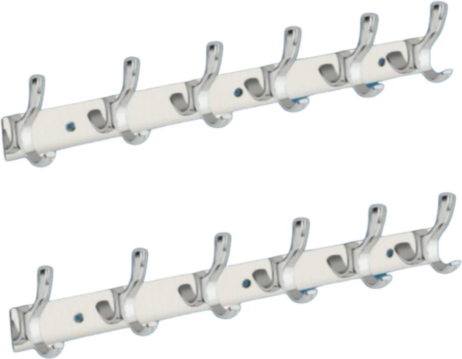 kyorsi S-Hook Hanger Stainless Steel 6 Pin Cloth Hanger for Bathroom, Kitchen(Set of 2) Door Hanger-picture-48