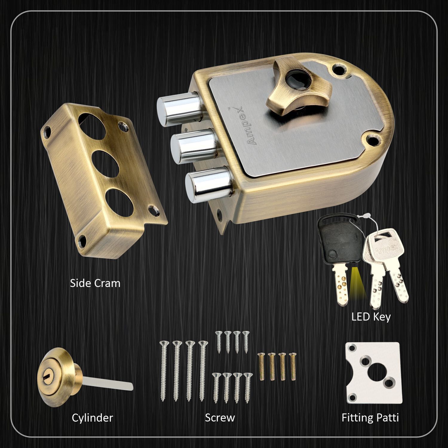 ampex Stainless Steel, Brass, Iron Glossy Deadbolts-picture-12