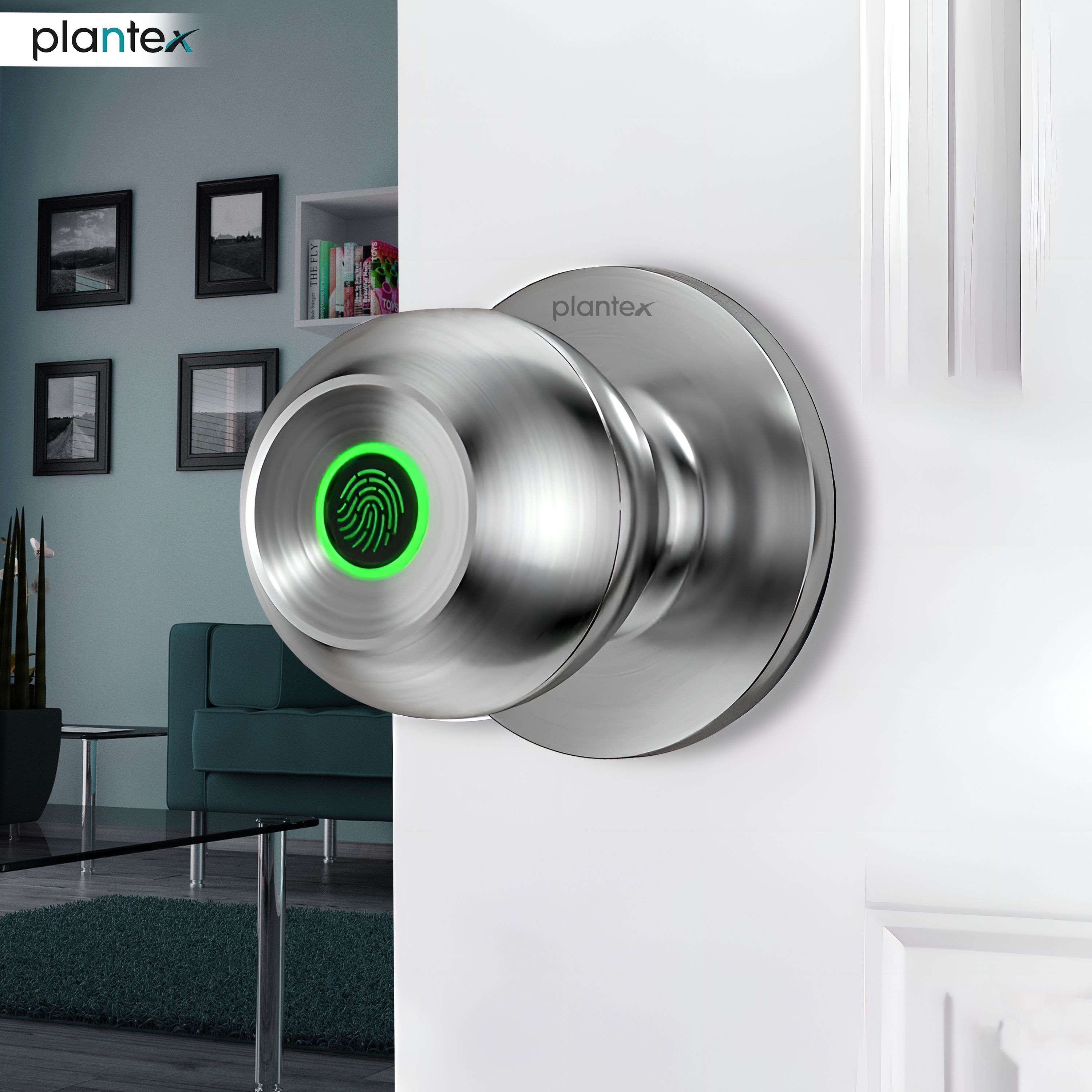 Plantex Smart Door Lock/Digital Fingerprint Lock/Cylindrical Smart Lock for Wooden Door Smart Door Lock