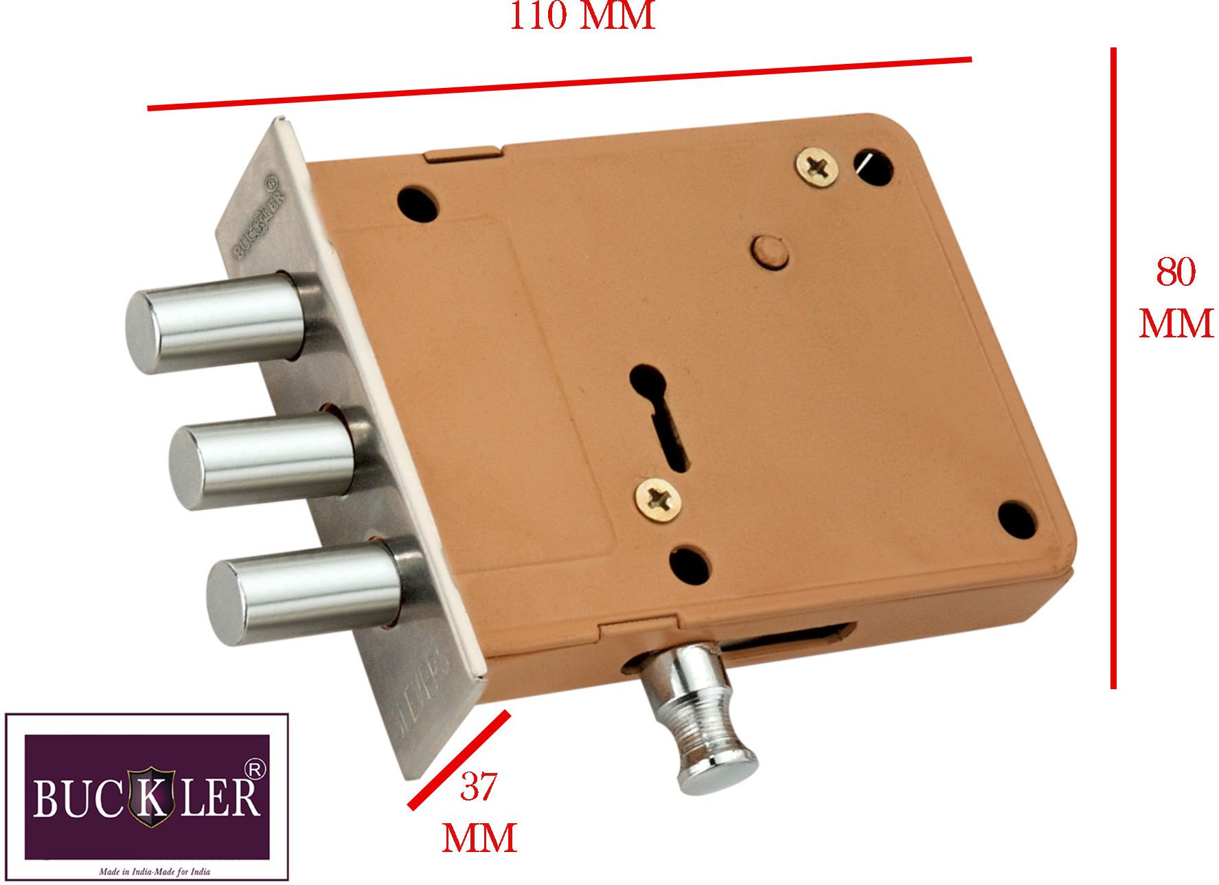 buckler Iron-Steel 90MM,8 Lever-3 Key Door lock for Shop,Godown,Main Gate-Main Door Lock-picture-23