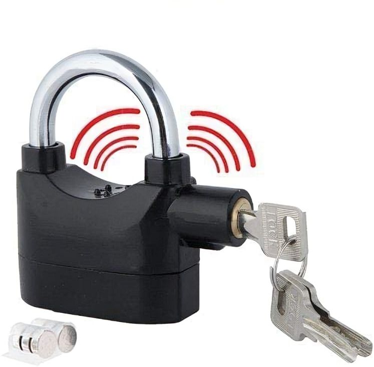 Alarm Security Lock with Motion Sensor and 3 Keys, Metallic Finish (Black) Door & Window Door Window Alarm-image-16