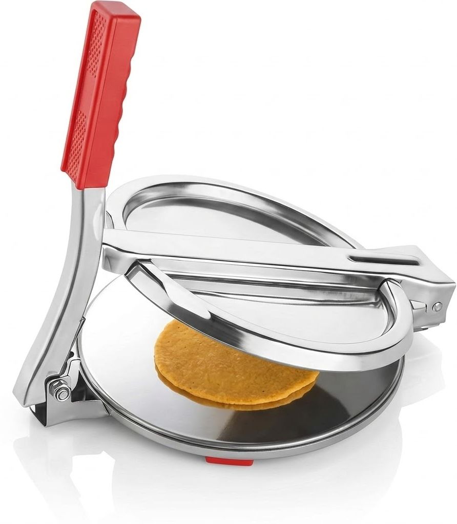Cold Premium Stainless Steel Manual Puri Press Machine with Easy Grip Handle Manual Dough Press-image-12
