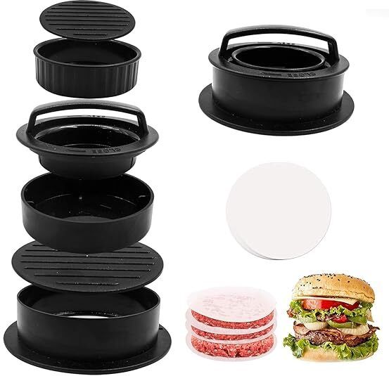 fing Cold 3 in 1 Round Nonstick Hamburger Patty Maker, Hamburger Press Manual Dough Press-picture-3