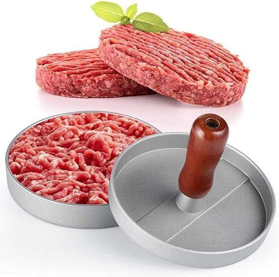 Cold Burger Press Patty Maker 4.7 inches Non-Stick Aluminum Burger Press Patty Manual Dough Press