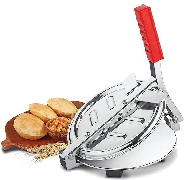 chaitanyenterpr Hot Stainless Steel Puri Maker Press Machine Manual Dough Press-picture-11