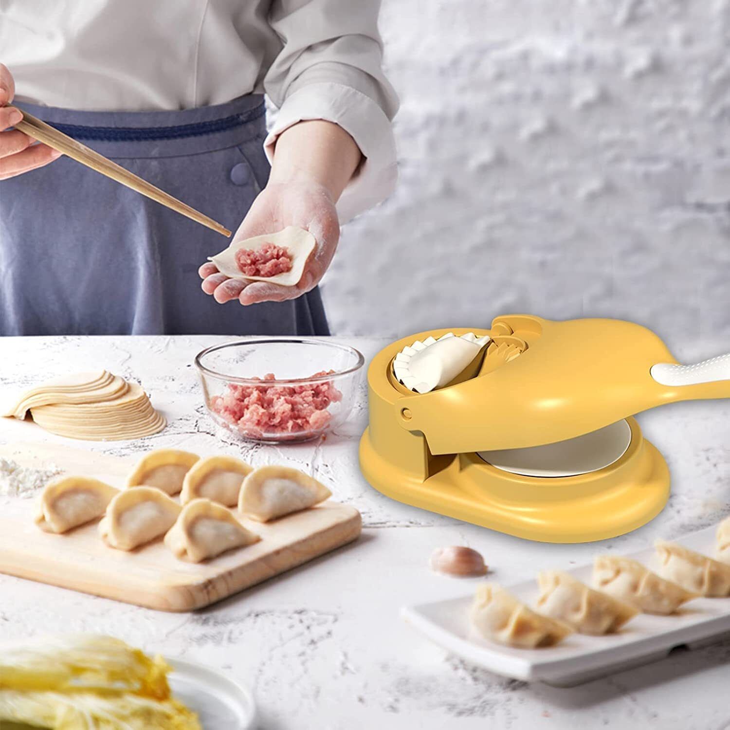 Cold 2 in 1 Dumpling Maker Ghughra Momos Maker Machine Manual Dough Press Manual Dough Press