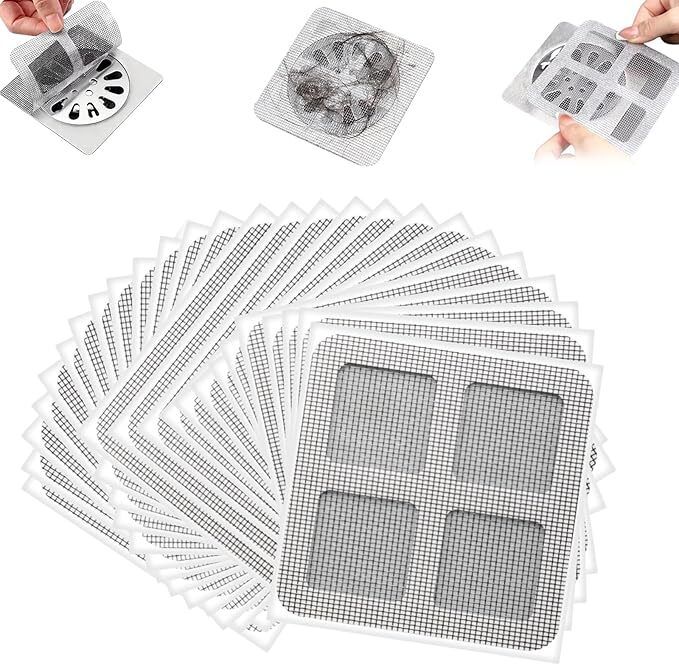 (Pack of 10) Disposable Shower Cover Hair Catcher Shower Drain Mesh Stickers Hair Wash Basin-image-13