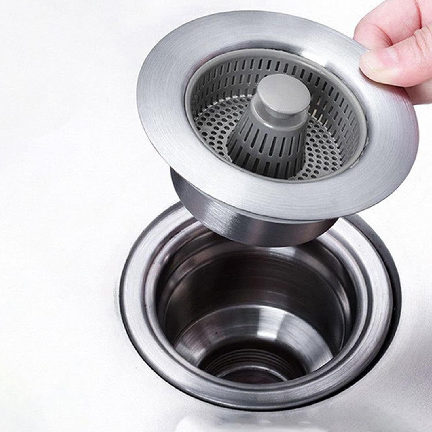 varchashva Kitchen Sink Stainless Steel, Plastic Pop-Up Strainer-picture-44