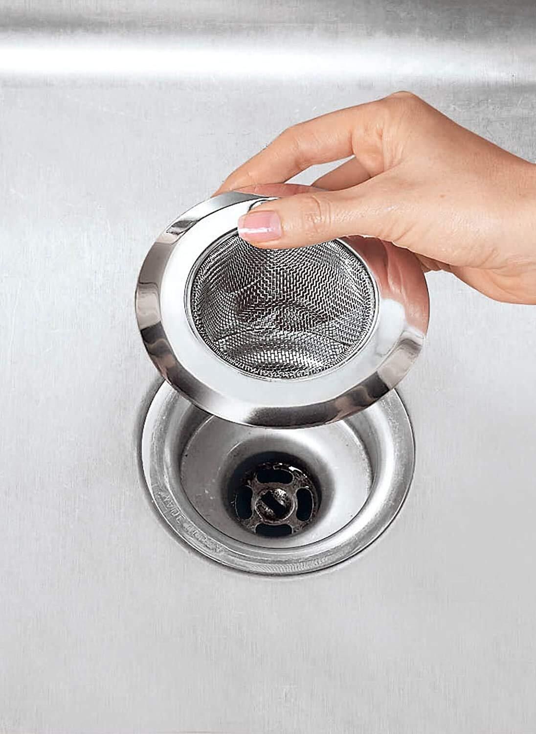 Kitchen Sink Stainless Steel Push Down Strainer