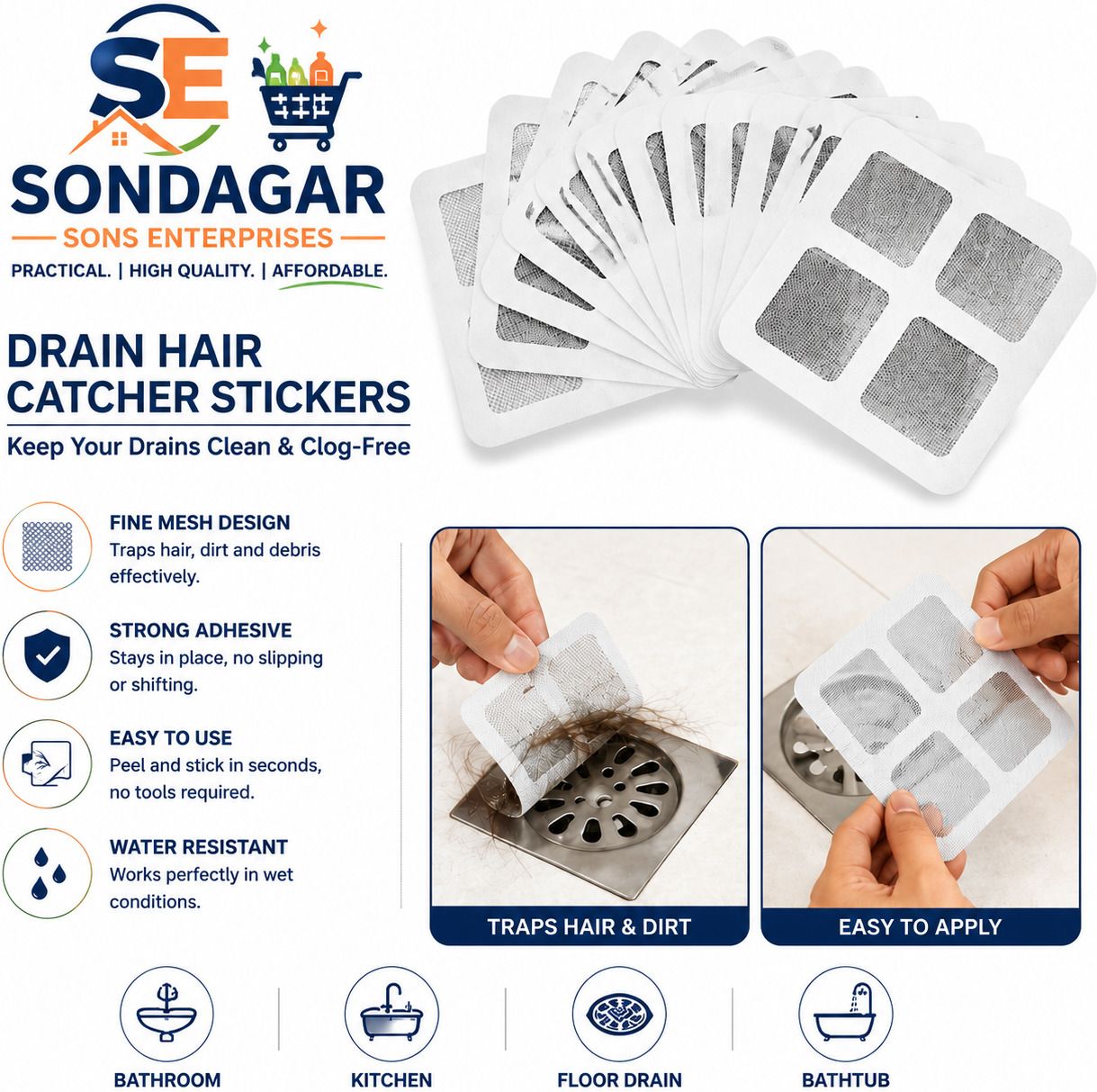 sondagar sons enteprises Basin, Bathroom Sink, Bathtub, Floor, Kitchen Sink Plastic Pop-Up Strainer-picture-39