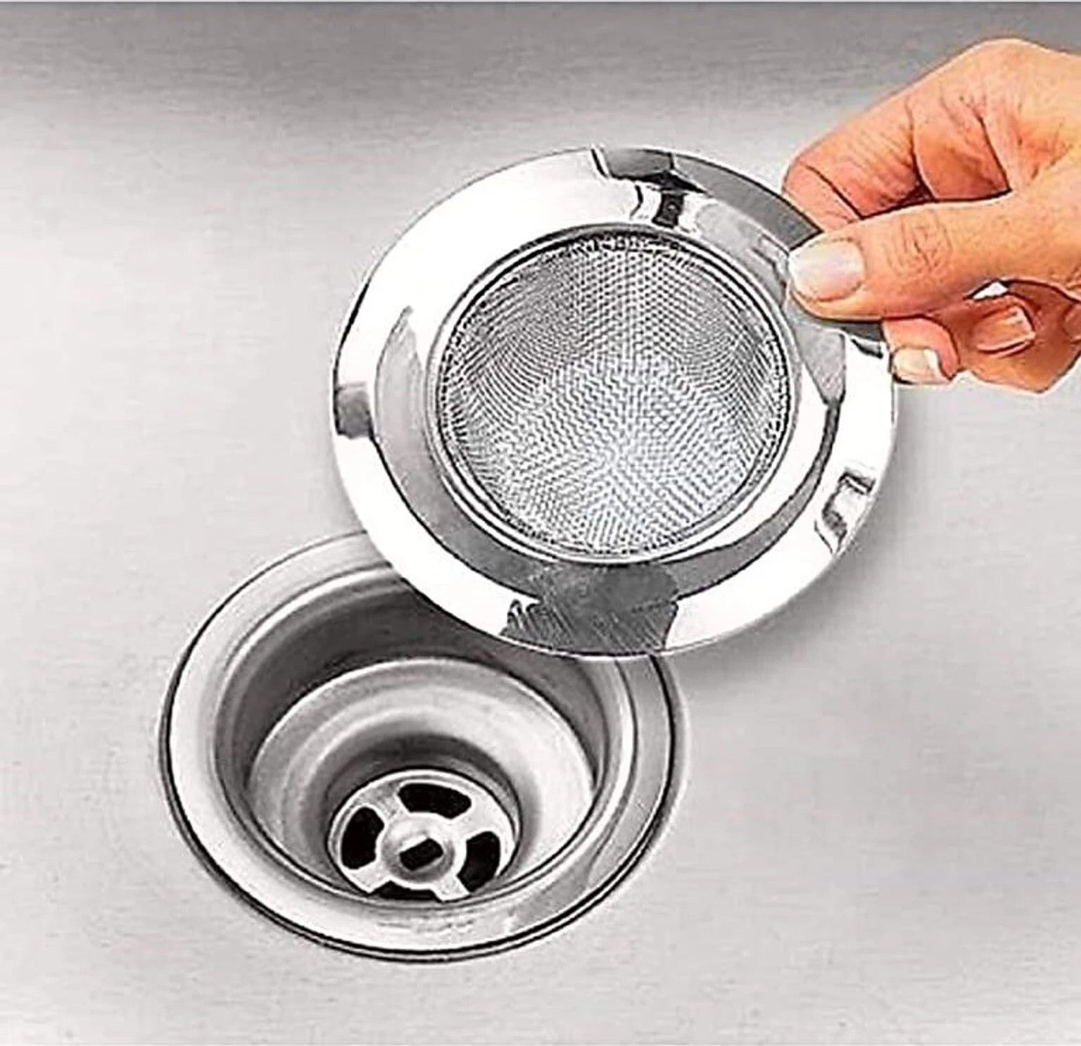 charvi Kitchen Sink Stainless Steel Push Down Strainer-picture-19