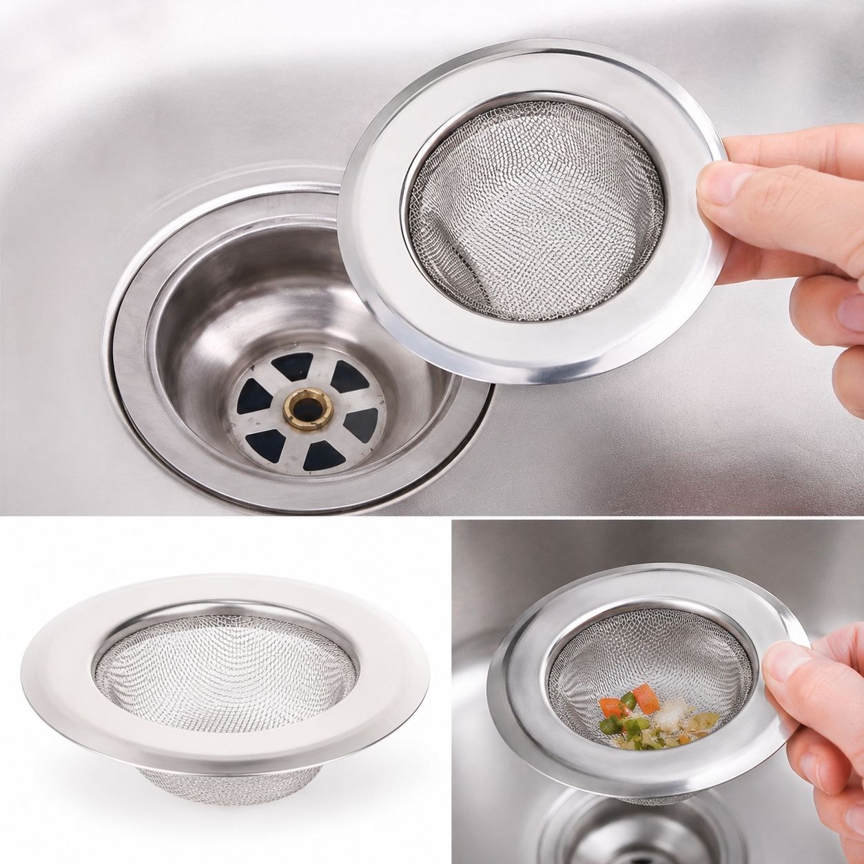 aadarsh Floor, Basin, Kitchen Sink, Bathroom Sink Stainless Steel Push Down Strainer-picture-18