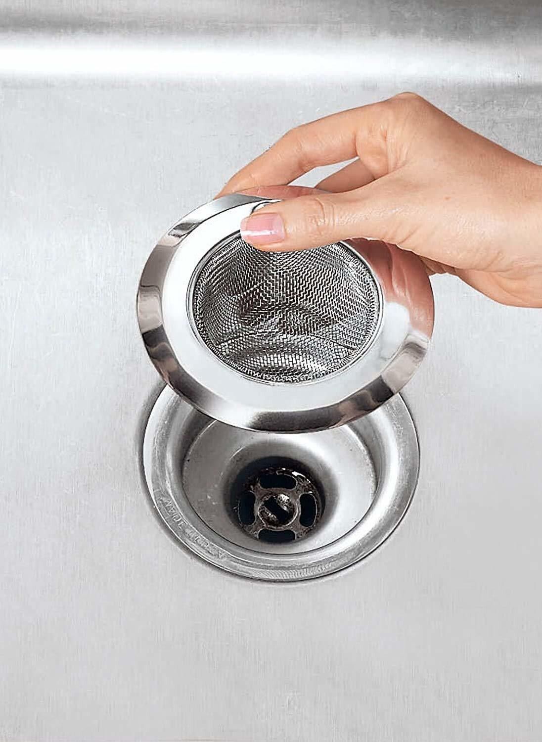 Kitchen Sink Stainless Steel Push Down Strainer