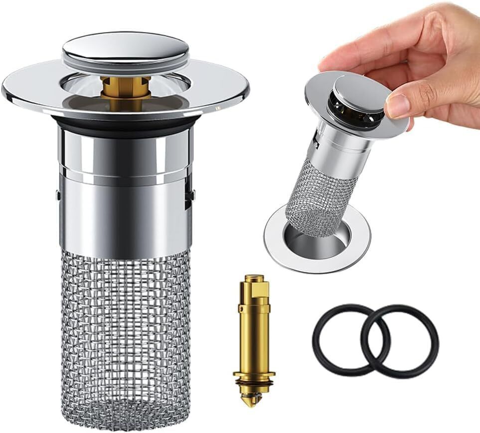 gyanadh Kitchen Sink Stainless Steel Push Down Strainer-picture-19