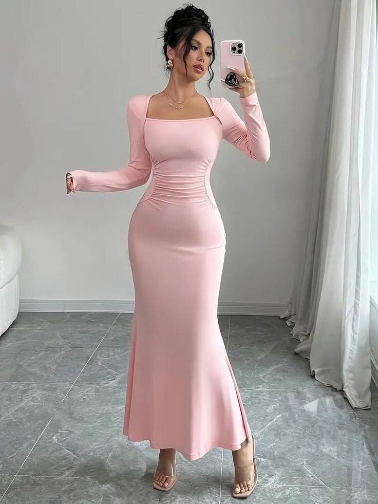 Women Bodycon Light Blue Maxi/Full Length Dress-image-40