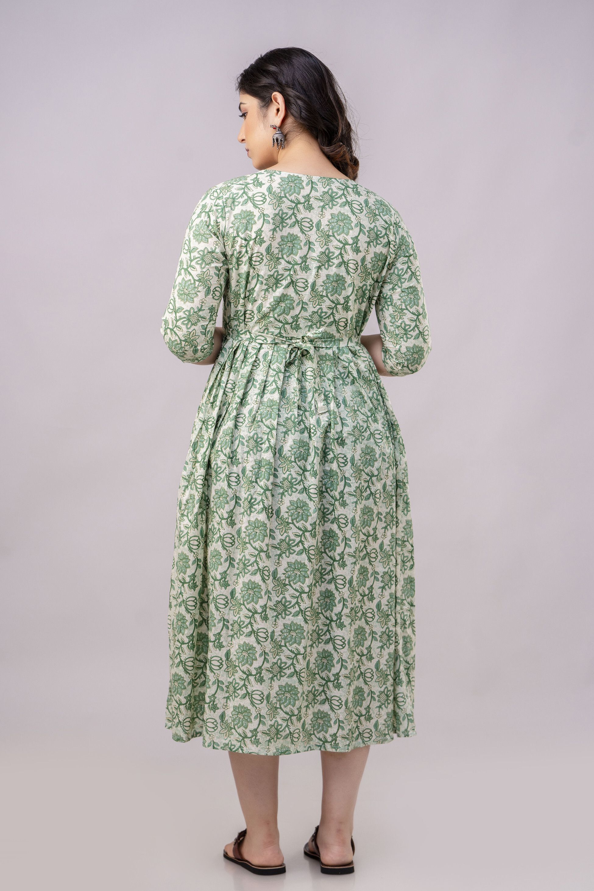 Women Maxi Green Midi/Calf Length Dress-image-30