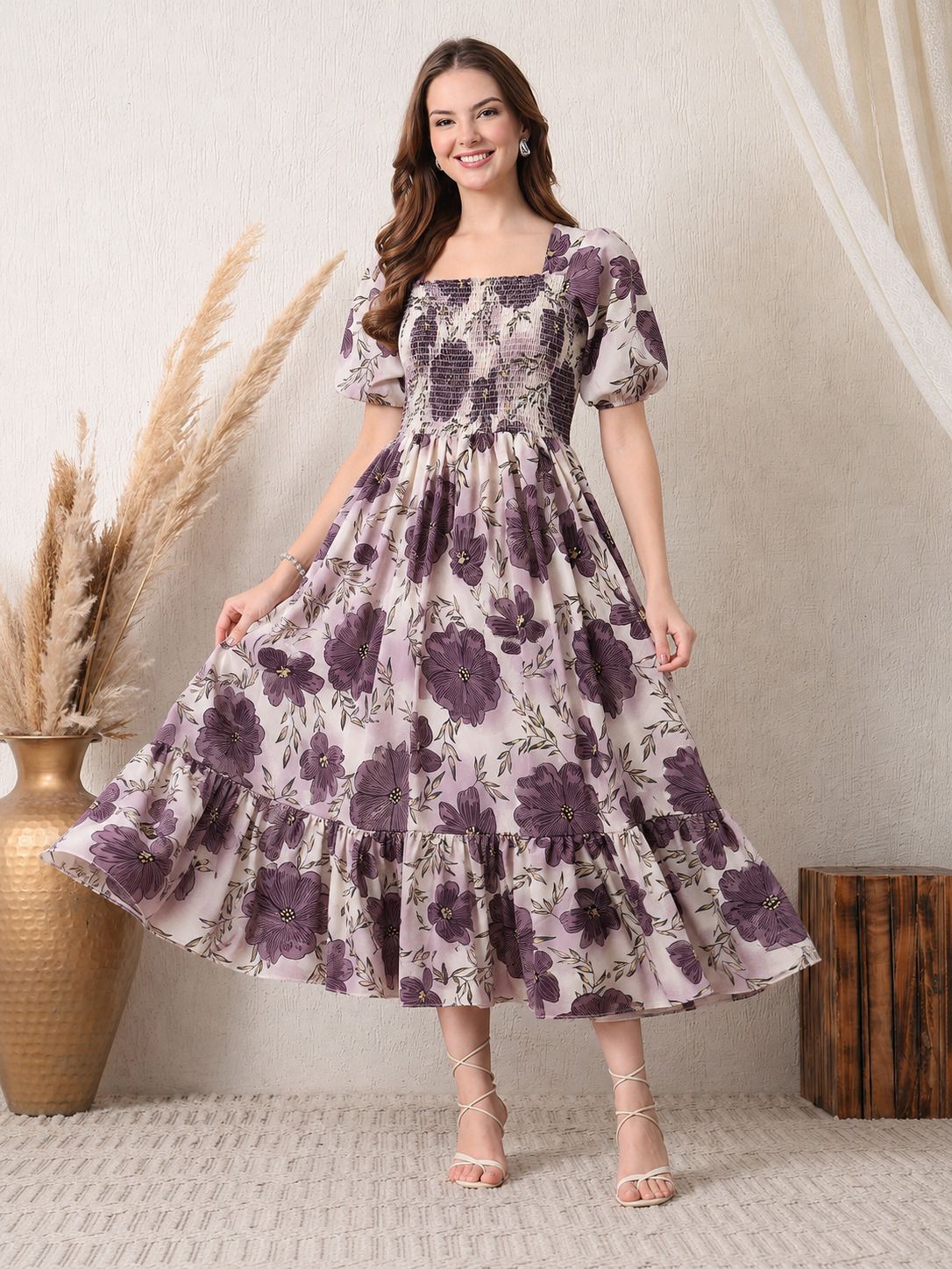 deklook Women Fit and Flare Purple Maxi/Full Length Dress-picture-15